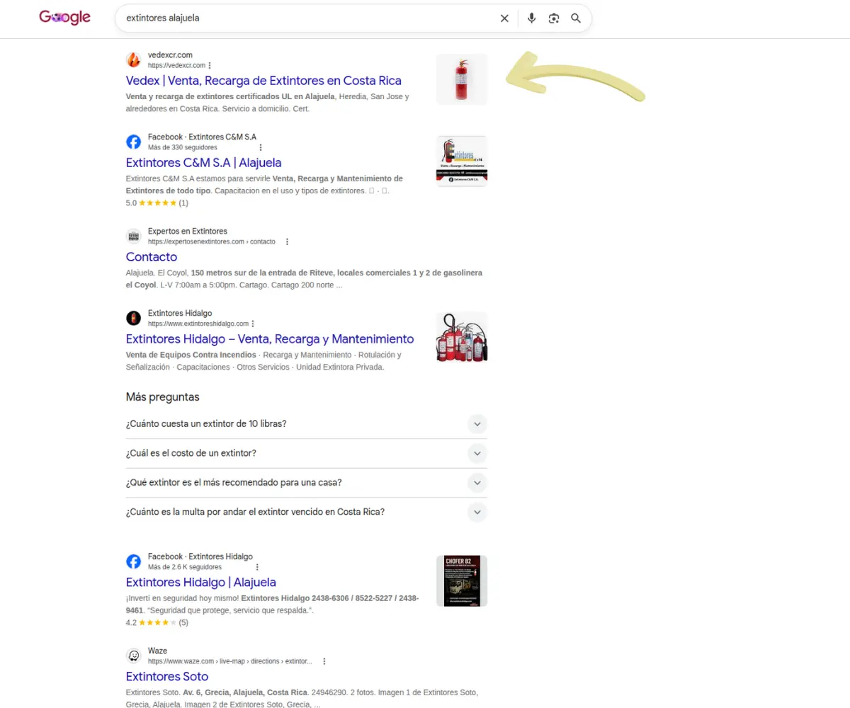 Ejemplo de página web profesional diseñada por Jvner en Costa Rica